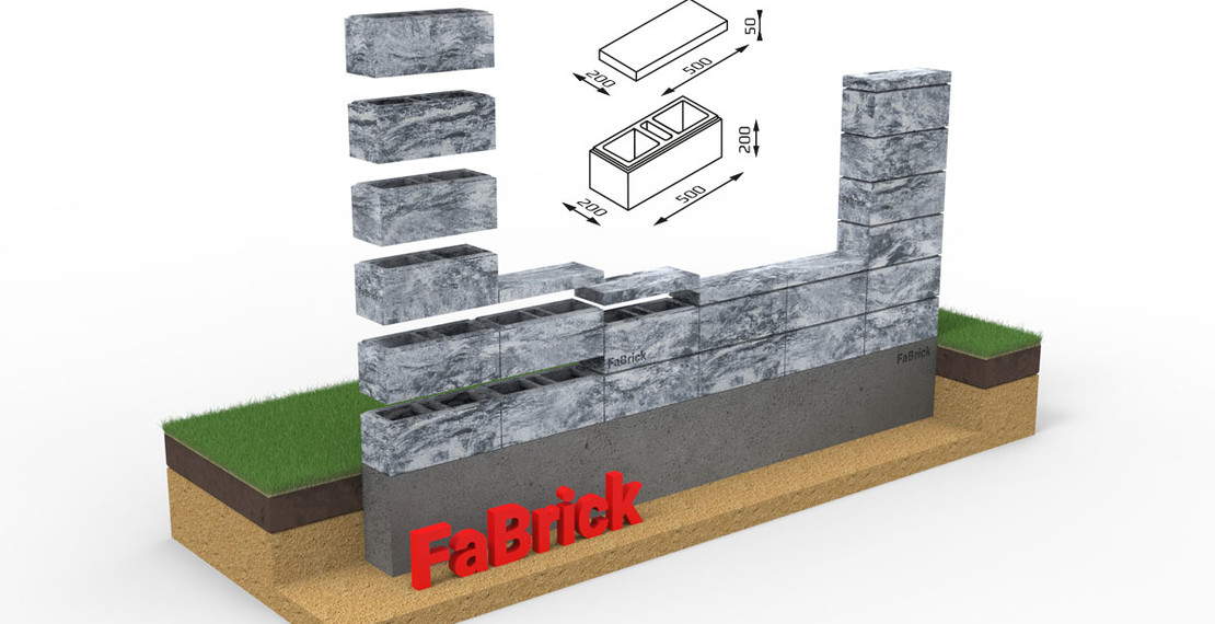 Бетонные блоки для забора FaBrick 500х200x200мм - Беларусь